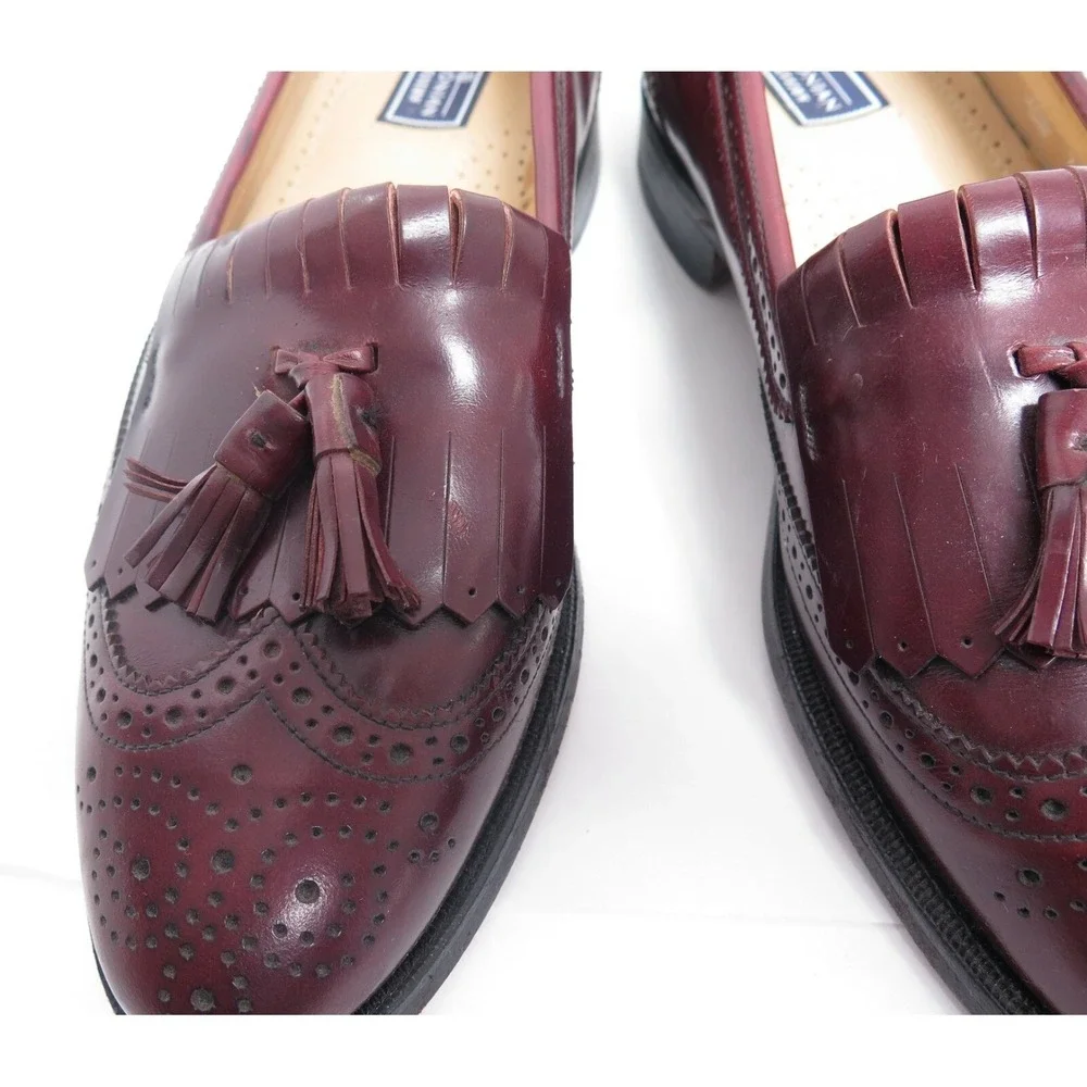 Bostonian Mens Burgundy Tassel Wingtip Loafer‎ Dress Shoes Sz 10